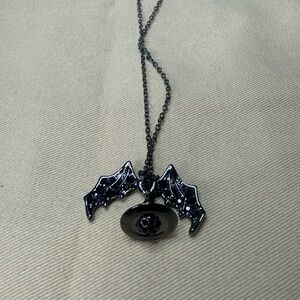 Black Vivienne Westwood Bat Orb Chain Necklace